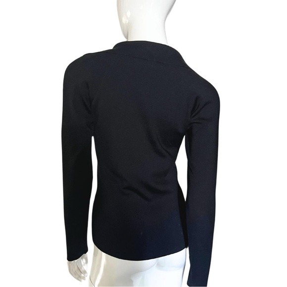 BOSS Hugo Boss Black Silk Blend Point-Collar Deep V-Neck Top - Small - Picture 6 of 12